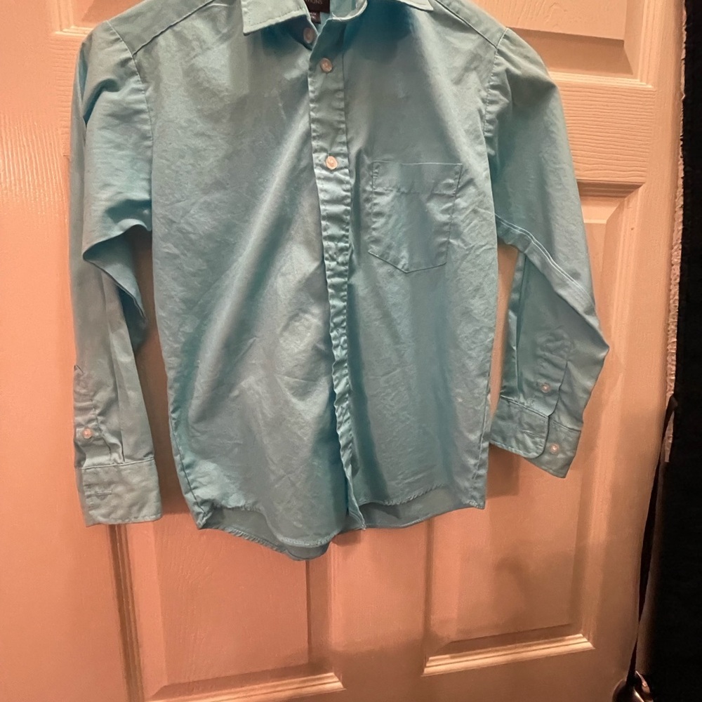 Holiday Editions Men's Aqua Button Down Shirt